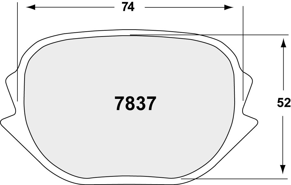 PFC 7837.07.28.44 BRAKE PADS RACE 07 CMPD 28MM ZR26, ZR28 & ZR35 S (52MM RADIAL DEPTH)