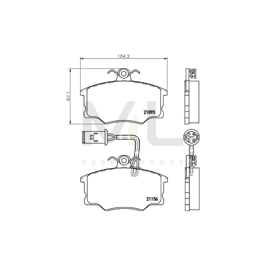 TEXTAR 2115601 Brake pad set for ALFA ROMEO 164 (164) with integrated wear warning contact, with brake caliper screws | ML Performance Car Parts