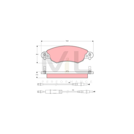 TRW Gdb1447 Brake Pad Set For Citroën C5 Incl. Wear Warning Contact | ML Performance Car Parts