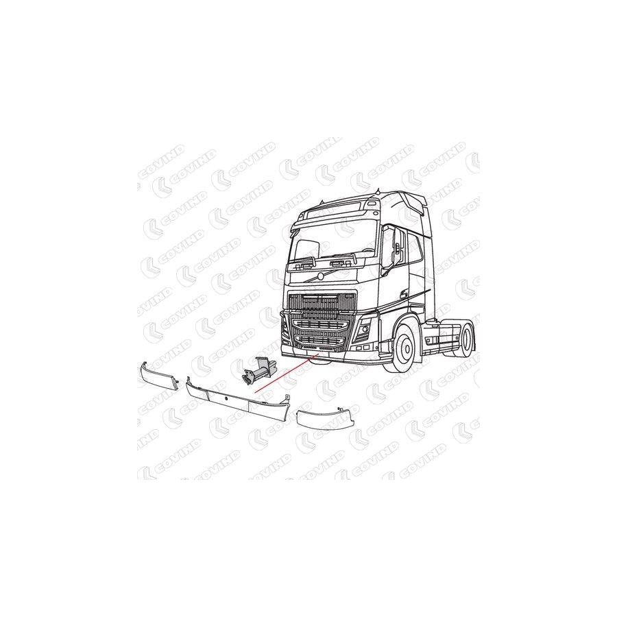 Covind 4Fh/ 98 Mounting Bracket, Bumper