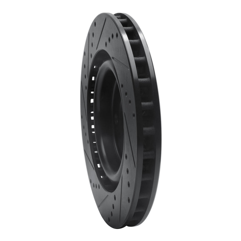 R1 Concepts R1 05-13 Cadillac XLR Front Right Drilled & Slotted Black Brake Rotor