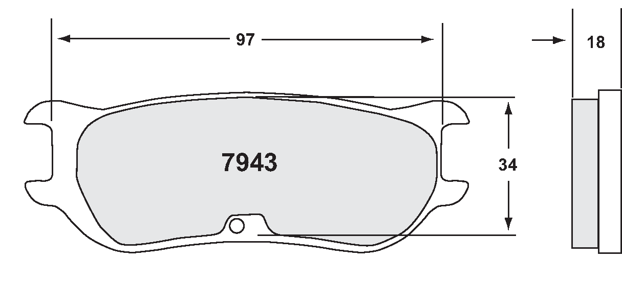 PFC 7943.01.18.44 BRAKE PADS RACE 01 CMPD 18MM ZR24 & ZR43 S (34MM RADIAL DEPTH)