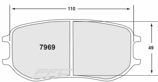 PFC 7969.13.26.44 REAR BRAKE PADS 13 CMPD 26MM PORSCHE CAYMAN GT4 CLUBSPORT GT4CS / 991 CUP ZR68 CALIPER