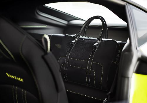 Aston Martin 708410 Vantage (2019MY) Extended Luggage Set - Leather Obs Blk/Spectral blue stitch & lining | ML Performance US Car Parts