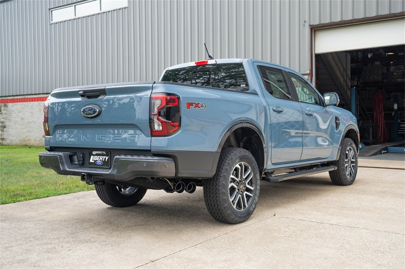 CORSA Performance Corsa 2024-2025 Ford Ranger 3in Cat-Back Exhaust 4in Black PVD Pro-Series Slash Cut Twin Tip
