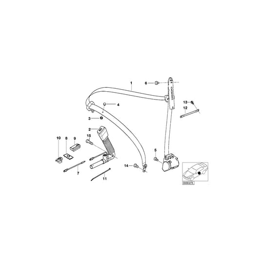Genuine BMW 72118240232 E46 Rght Frnt Upper Belt W/O Force Limiter (Inc. 325i, 330d & 330i) | ML Performance US Car Parts