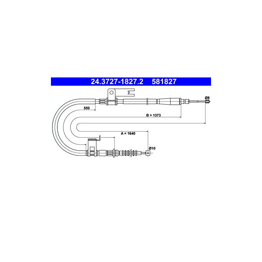 ATE 24.3727-1827.2 Hand Brake Cable for Mazda 323