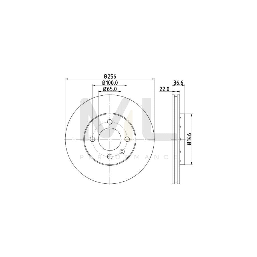 HELLA PRO 8DD 355 118-261 Brake Disc Externally Vented, Coated, without wheel hub, without wheel studs