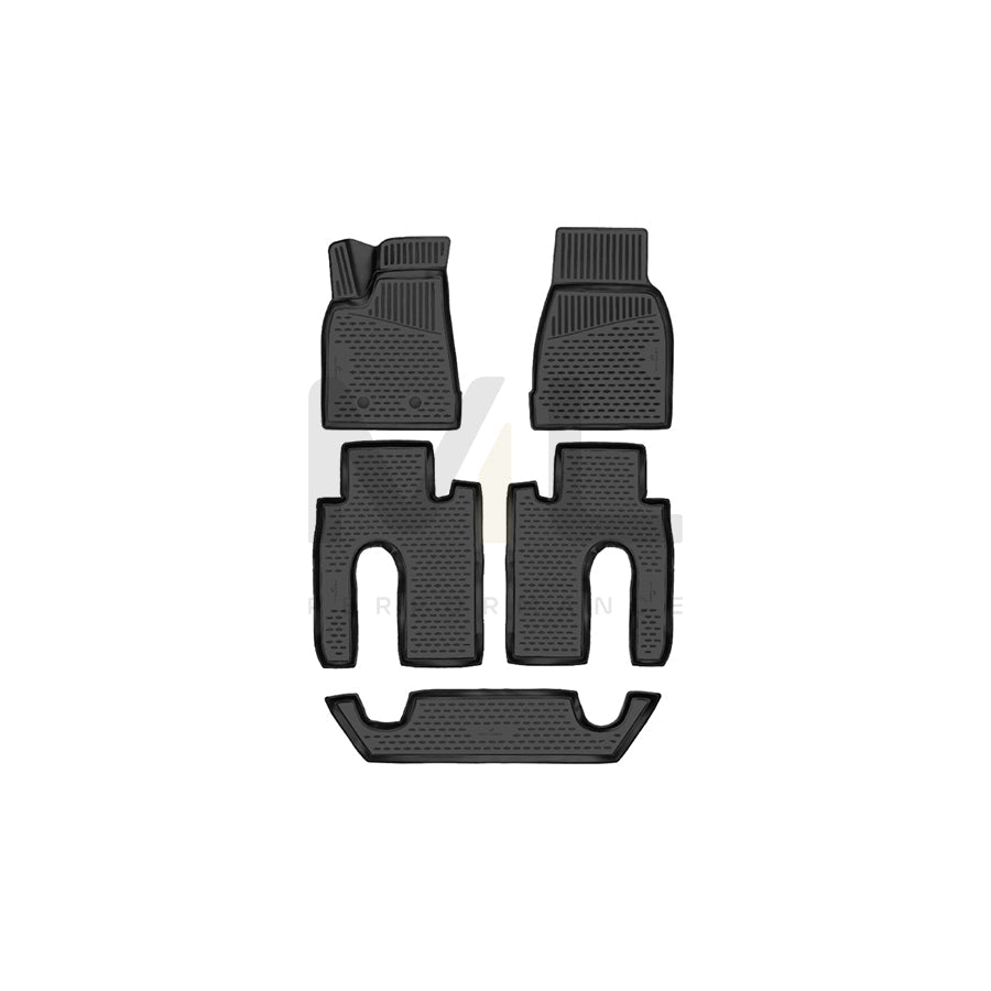 WALSER Tailored, XTR 75192 Floor mat set Elastomer, Centre, Front and Rear, Black