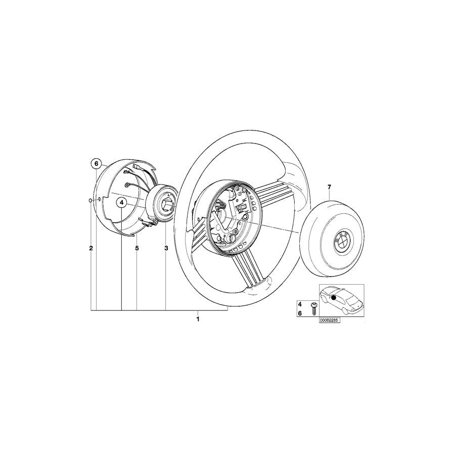 Genuine BMW 32346887288 E52 Hub Cap, Airbag TITANSILBER (Inc. Z8) | ML Performance US Car Parts