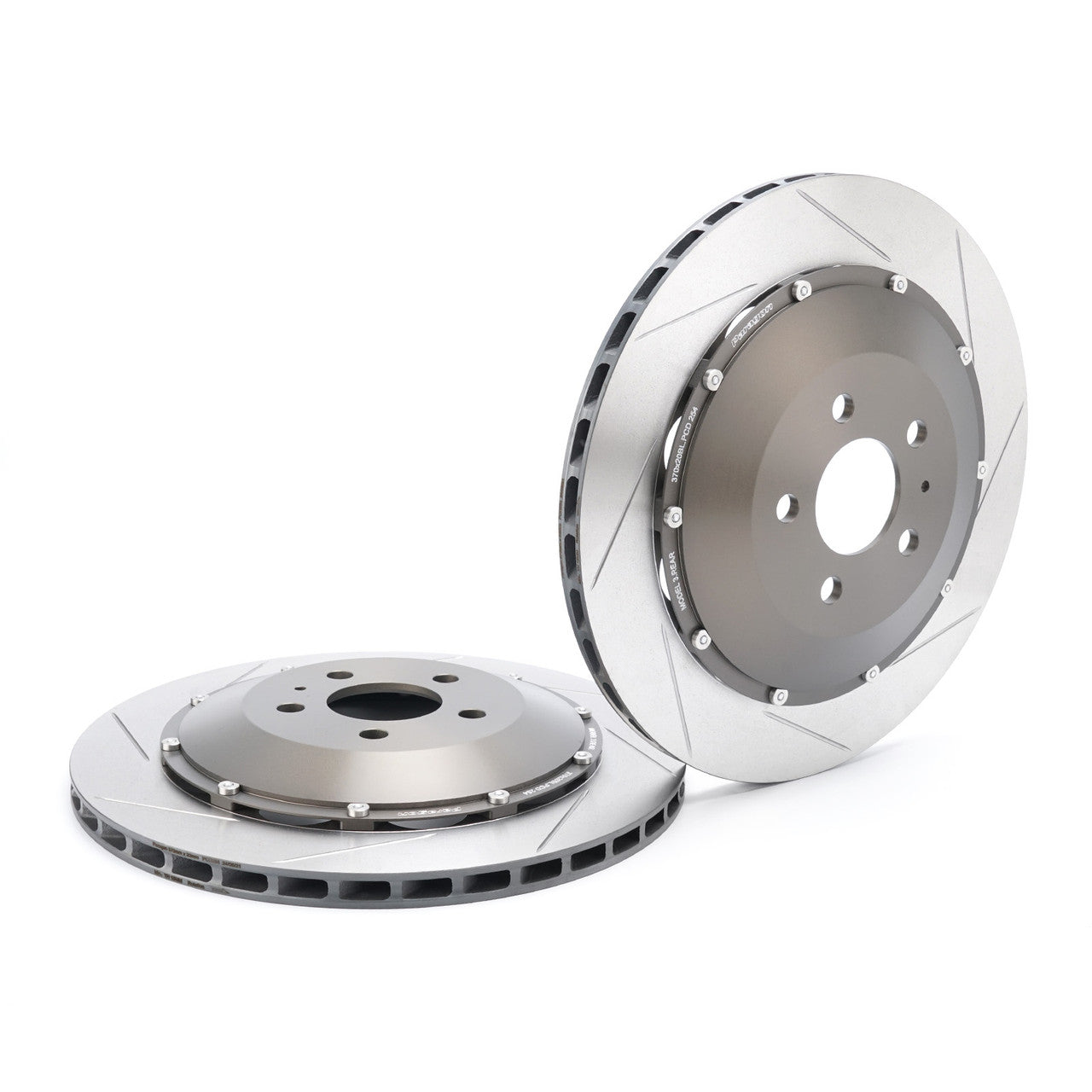 Paragon 2-Piece Brake Discs Rear Pair 350mm x 20mm (13.78" x 0.79") - Tesla Model 3 RWD/AWD / Model Y AWD (Non-Performance) - Larger Rotor