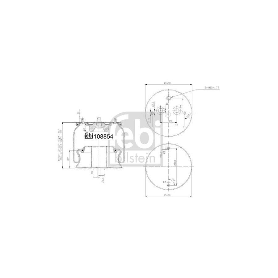Febi Bilstein 108854 Boot, Air Suspension