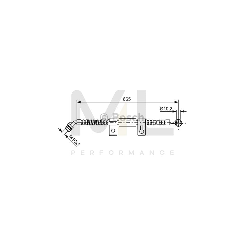 BOSCH 1 987 481 791 Brake Hose for KIA Sorento I (JC) 665mm | ML Performance Car Parts