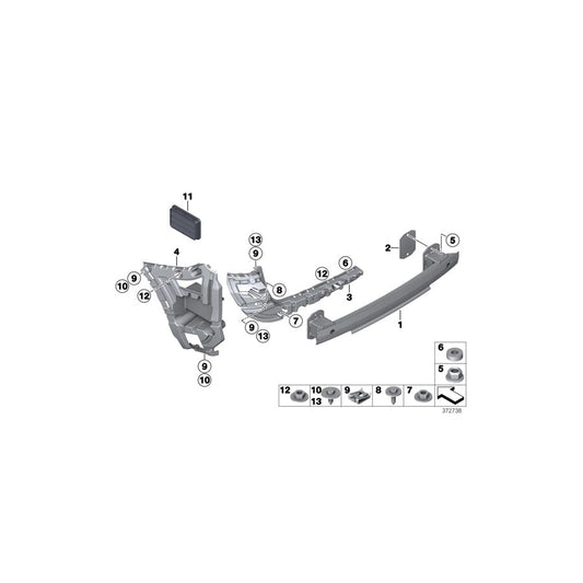 Genuine BMW 51127239883 F25 Mount For Bumper, Left Rear Center (Inc. X3) | ML Performance US Car Parts
