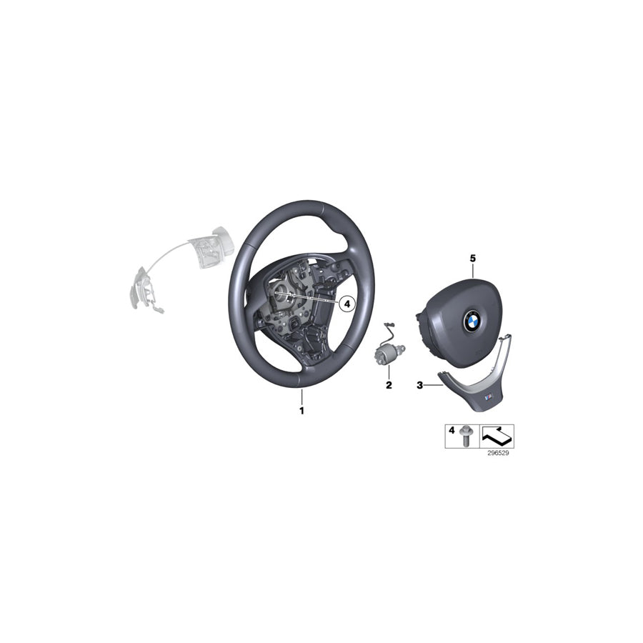 Genuine BMW 32337851401 F01 F02 M Sprt St. Wheel, Leather, Shift Paddles (Inc. 740Li, 740dX & 740d) | ML Performance US Car Parts