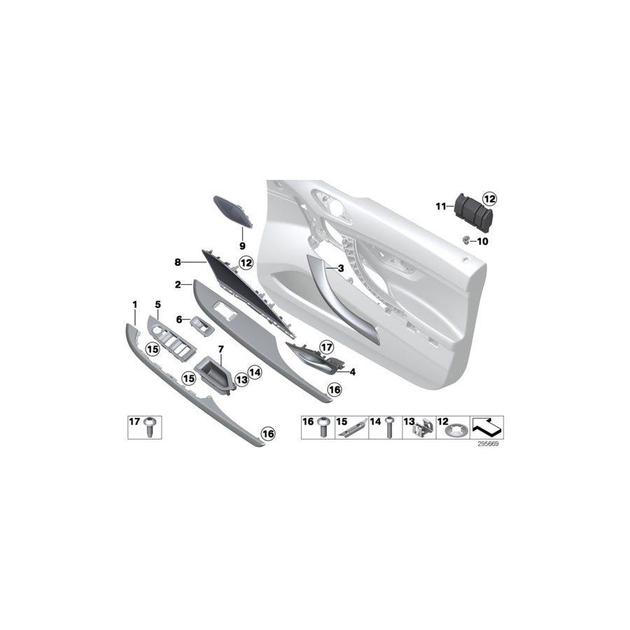 Genuine BMW 51417401672 F06 Interior Handle, Upper Part, Right COGNAC (Inc. 650iX 4.0, 650iX 4.4 & 640iX) | ML Performance US Car Parts
