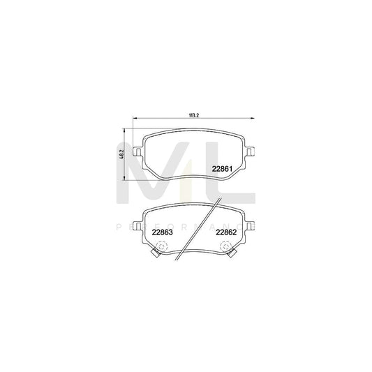 Hella 8DB 355 037-951 Brake Pad Set With Acoustic Wear Warning, With Brake Caliper Screws, With Accessories