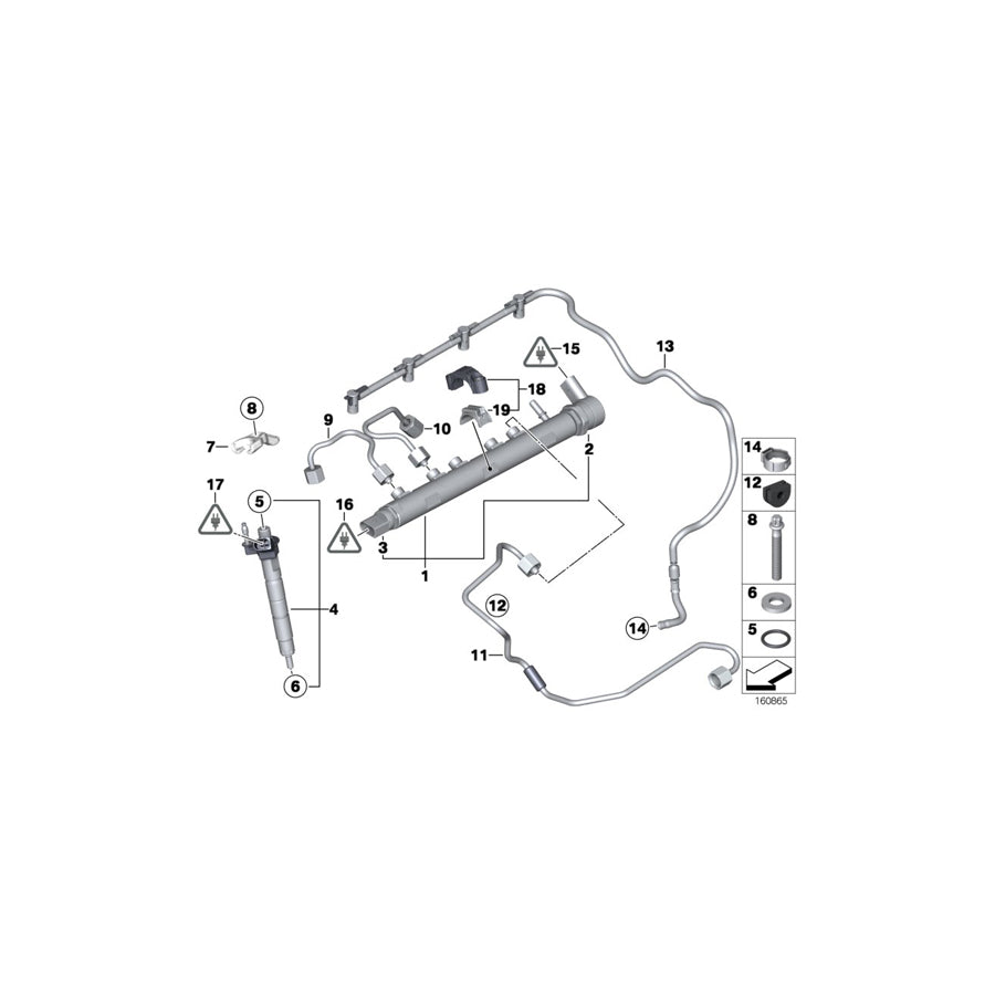 Genuine BMW 13537823461 F10 F12 F33 Rp Injector (Inc. 125d, X1 25dX & 740dX) | ML Performance US