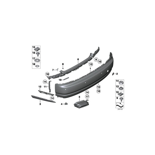 Genuine BMW 51127239681 RR4 RR5 RR6 Trim, Exhaust End Pipe, Left (Inc. Dawn, Ghost & Ghost EWB) | ML Performance US Car Parts