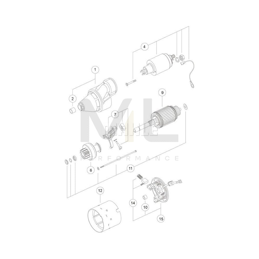 MAHLE ORIGINAL MS 436 Starter motor 12V 1,0kW, Teeth Quant.: 9 | ML Performance Car Parts