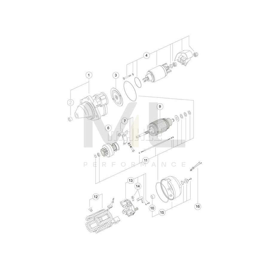 MAHLE ORIGINAL MS 309 Starter motor 12V 3,0kW, Teeth Quant.: 11 | ML Performance Car Parts