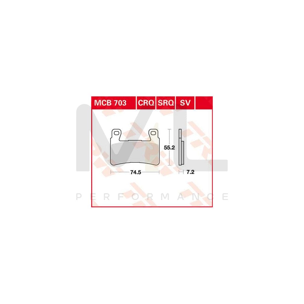 TRW Organic Allround Mcb703 Brake Pad Set | ML Performance Car Parts