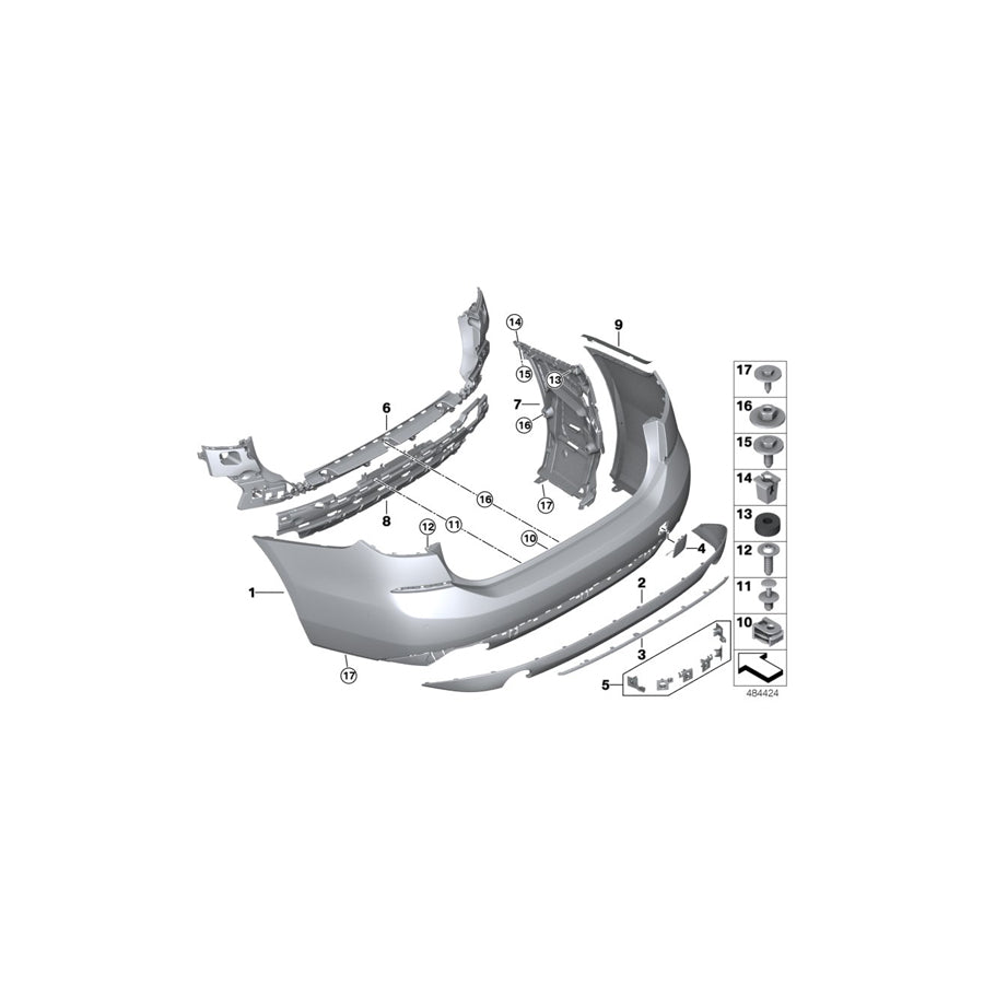 Genuine BMW 51127389993 G32 Trim Panel, Bumper, Rear, Bottom (Inc. 640dX, 630i & 630iX) | ML Performance US Car Parts