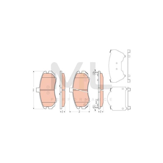 TRW Gdb3431 Brake Pad Set For Hyundai Elantra With Acoustic Wear Warning | ML Performance Car Parts