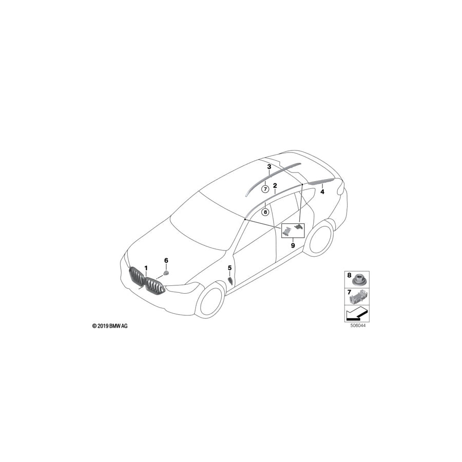 Genuine BMW 51137416899 G05 Roof Molding Left (Inc. X5 M50dX, X5 25dX & X5 40iX) | ML Performance US Car Parts