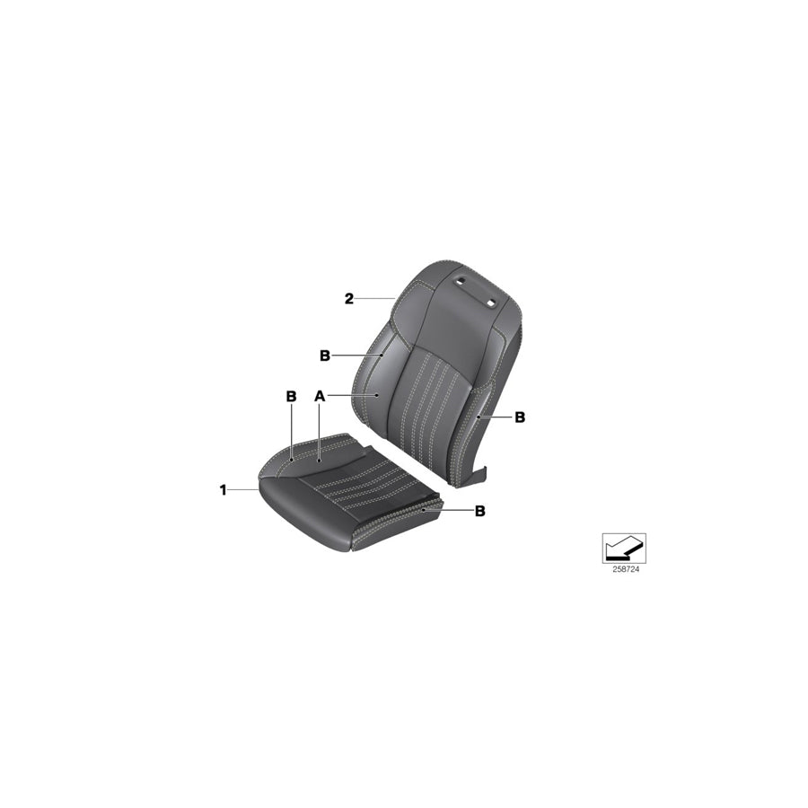 Genuine BMW 52108028587 F10 Seat Cover M Leather Multifunct.Seat INDIVIDUAL (Inc. M5) | ML Performance US Car Parts