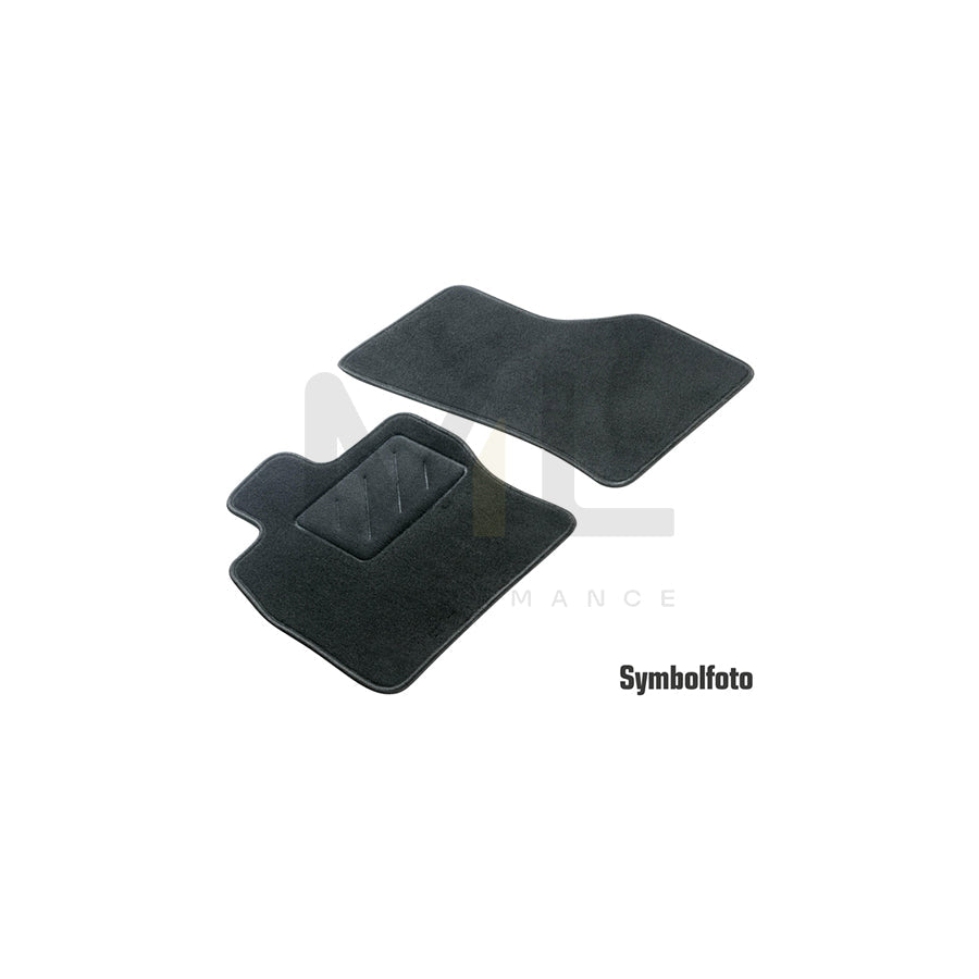 WALSER Tailored 80373 Floor mat set for VW TRANSPORTER Textile, Front, Quantity: 2, Black