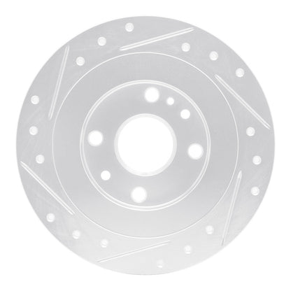 R1 Concepts R1 90-03 Ford Escort Rear Right Drilled & Slotted Silver Brake Rotor