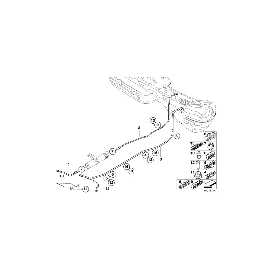 Genuine BMW 16126766921 E84 E87 E81 Clip D8/12/5 (Inc. X1 25iX) | ML Performance US Car Parts