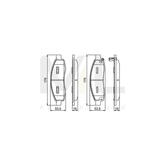 Bosch 0986495366 Brake Pad Set With Acoustic Wear Warning, With Anti-Squeak Plate, With Mounting Manual BP1716 | ML Performance Car Parts