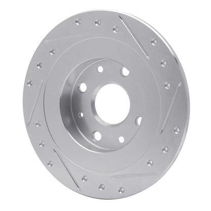 R1 Concepts R1 90-03 Ford Escort Rear Left Drilled & Slotted Silver Brake Rotor