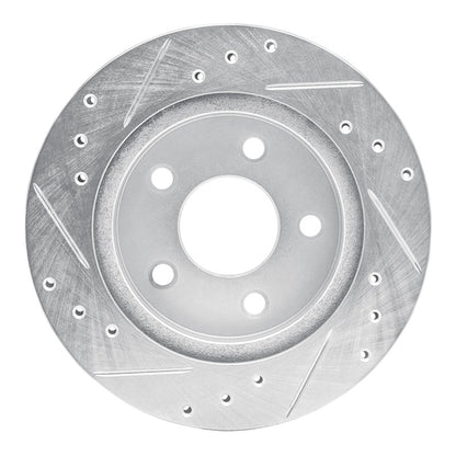 R1 Concepts R1 93-98 Ford Thunderbird Rear Right Drilled & Slotted Silver Brake Rotor