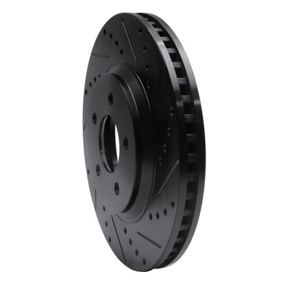 R1 Concepts R1 05-14 Ford Mustang Front Right Drilled & Slotted Black Brake Rotor