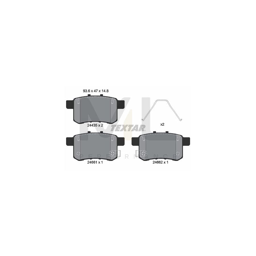 TEXTAR 2443501 Brake pad set for HONDA ACCORD with acoustic wear warning | ML Performance Car Parts