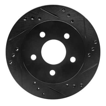R1 Concepts R1 90-92 Ford Taurus SHO Rear Right Drilled & Slotted Black Brake Rotor
