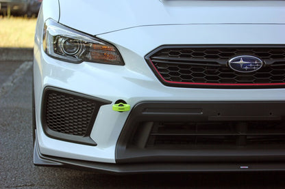 Perrin Performance PERRIN 18-21 Subaru WRX & STI / 13-25 BRZ / 17-20 Toyota 86 Tow Hook Kit (Front) - Neon Yellow