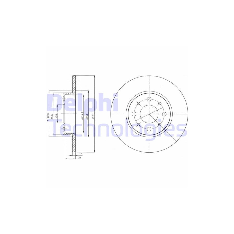 Delphi Bg4312 Brake Disc For Alfa Romeo Mito (955)