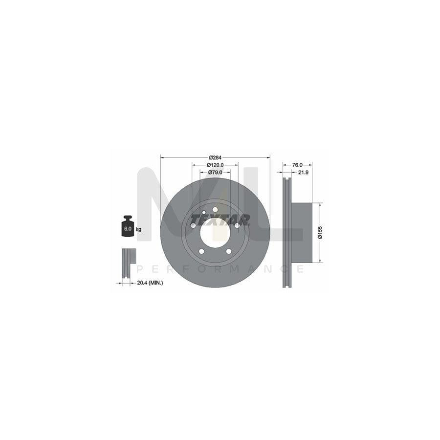 TEXTAR 92022300 Brake Disc for BMW 5 Saloon (E28) Internally Vented, without wheel hub, without wheel studs | ML Performance Car Parts