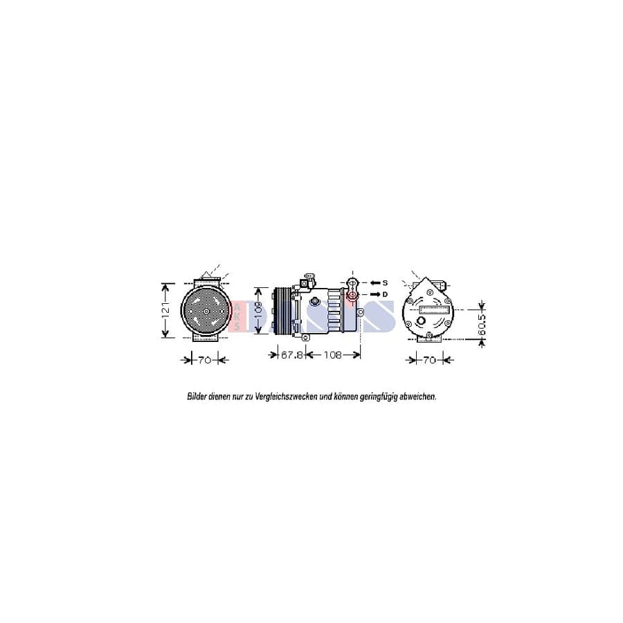 AKS Dasis 851863N Compressor, Air Conditioning for Opel Astra