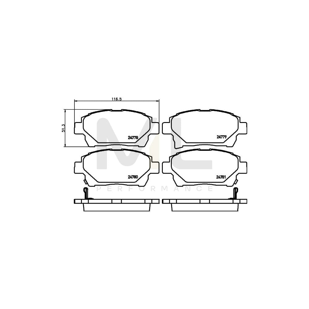 Hella 8DB 355 014-601 Brake Pad Set With Acoustic Wear Warning