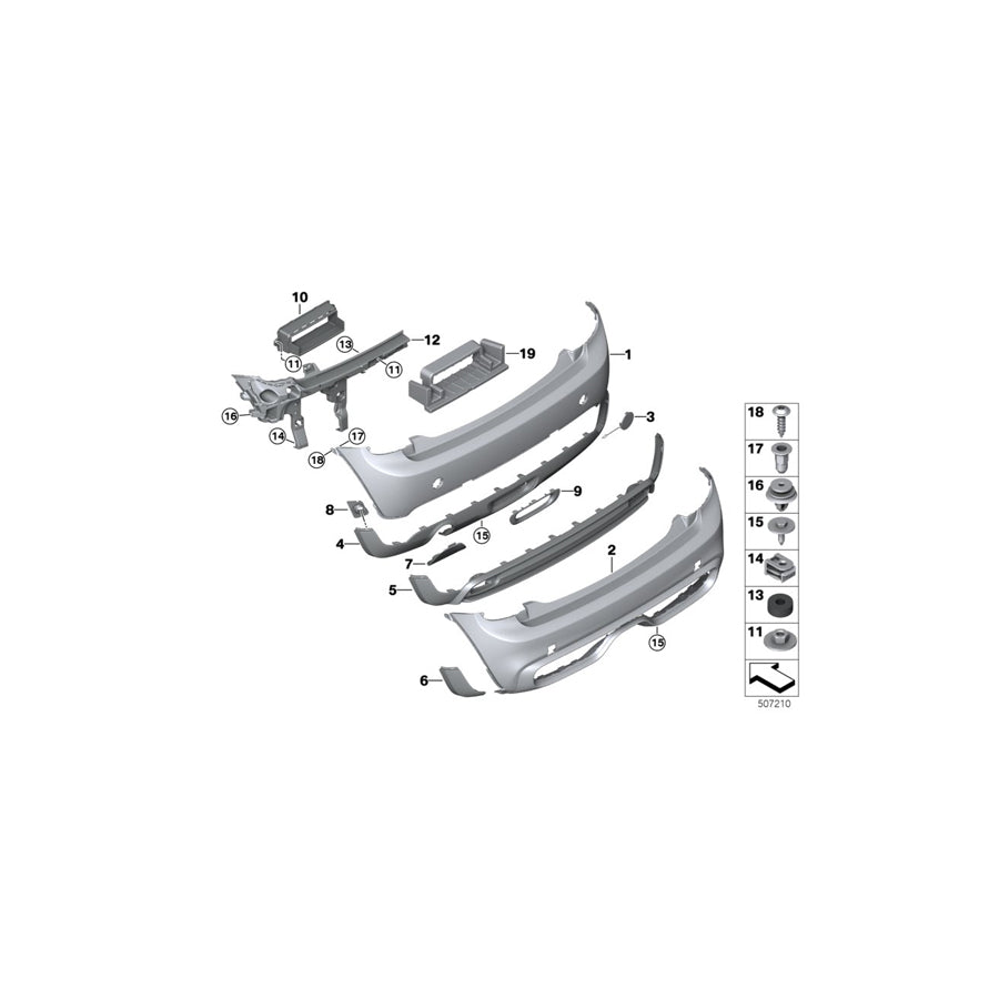Genuine BMW Mini 51127385661 F55 Pdc Holder Outside Left (Inc. Cooper S & Cooper SD) | ML Performance US Car Parts