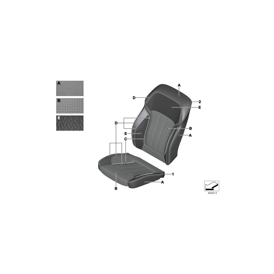 Genuine BMW 52107994525 G11 G12 Cover, Comfort Backrest, Perf. Lthr, Le INDIVIDUAL (Inc. M760LiX, 740iX & 740LiX) | ML Performance US Car Parts