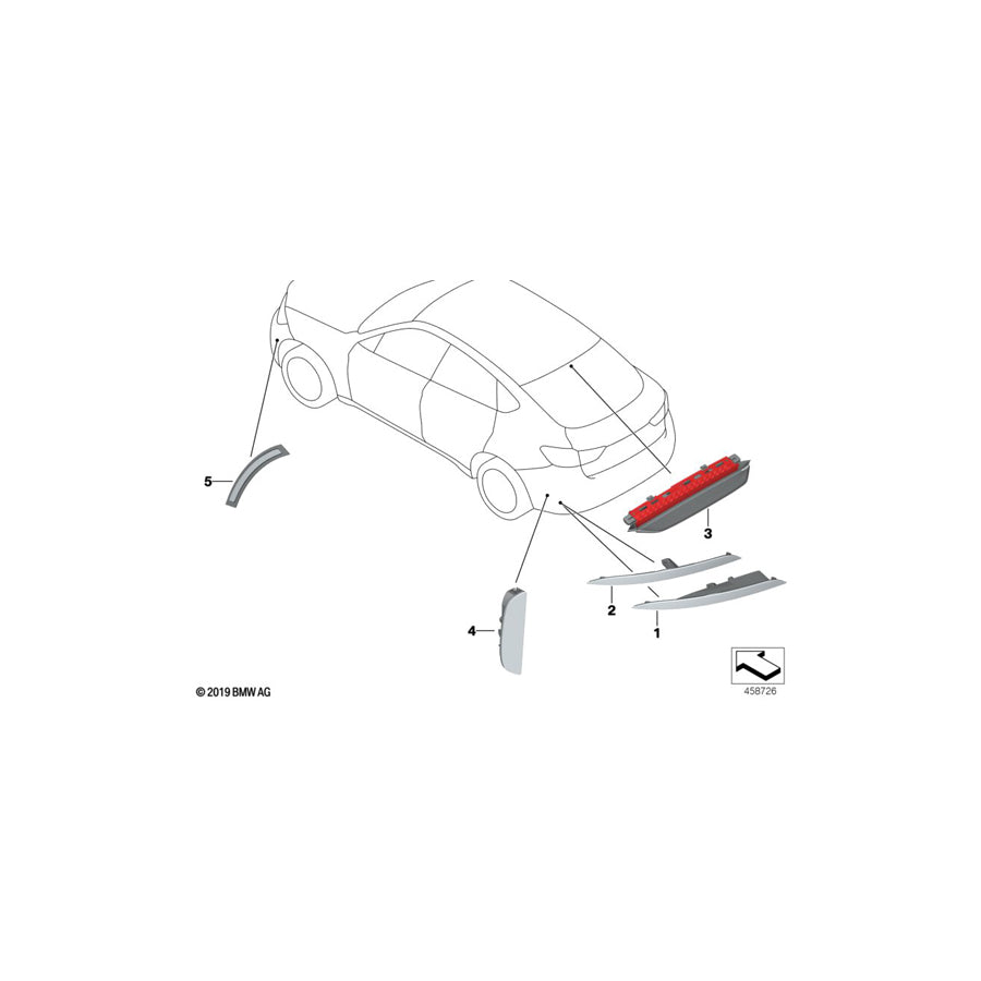 Genuine BMW 63257375662 Third Stoplamp EVERESTGRAU (Inc. X6 50iX 4.0, X6 40dX & X6 35i) | ML Performance US