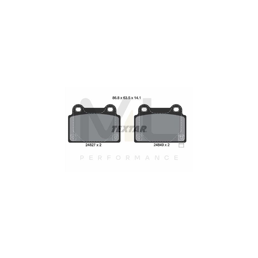 TEXTAR 2482701 Brake pad set for MITSUBISHI Lancer VIII Saloon (CY_A, CZ_A) with acoustic wear warning | ML Performance Car Parts