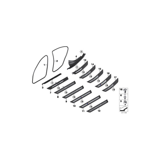 Genuine BMW 51477337022 F10 F11 Cover, Door Sill, Lighted, Rear Right (Inc. 535i, 520i & 530dX) | ML Performance US Car Parts