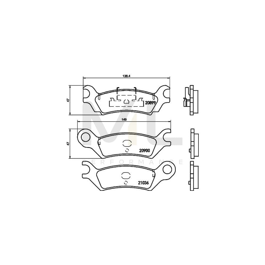 TEXTAR 2089901 Brake pad set not prepared for wear indicator | ML Performance Car Parts